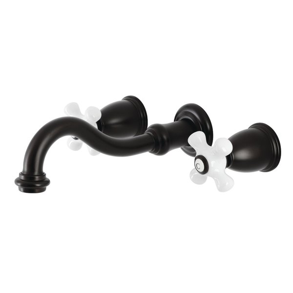 Kingston Brass KS3125PX Vintage 2-Handle Wall Mount Bathroom Faucet, Oil Rubbed Bronze KS3125PX